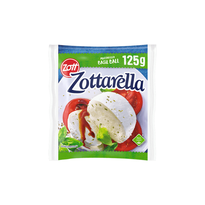 Zott Zottarella Basil Ball Mozzarella 12 x 125G