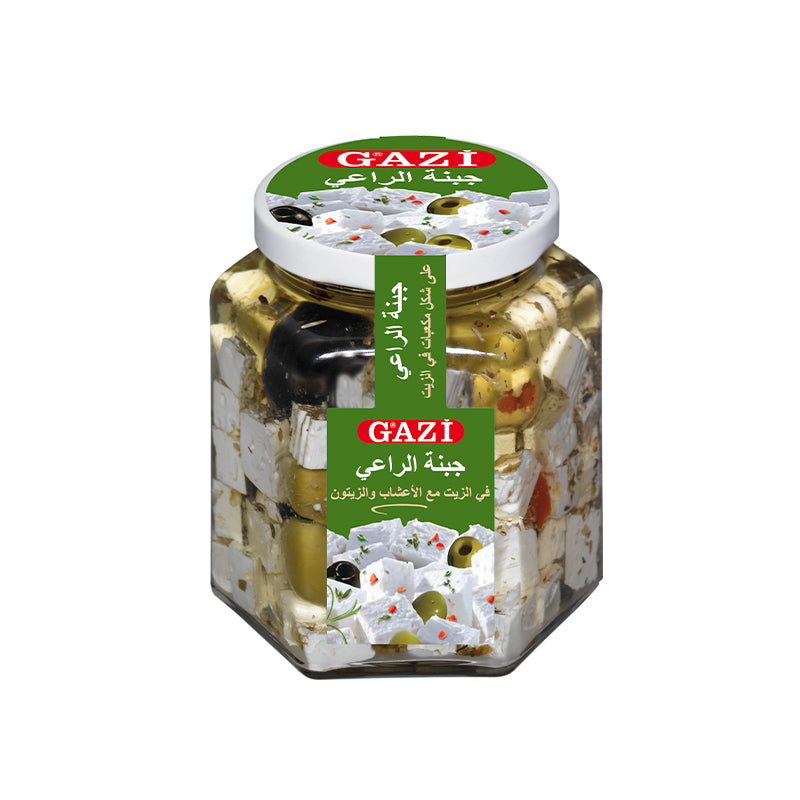 Gazi Soft Cheese Cubes In Oil With Herbs & Olives 45% Fat 300G