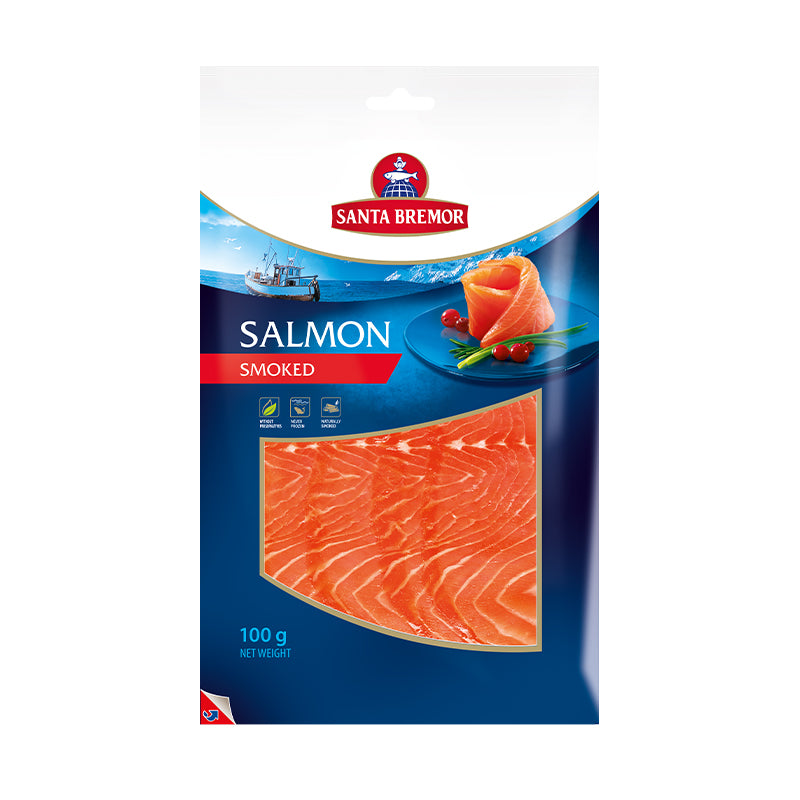 Santa Bremor Soft Smoked Salmon Fillet Slices 10 x 100G