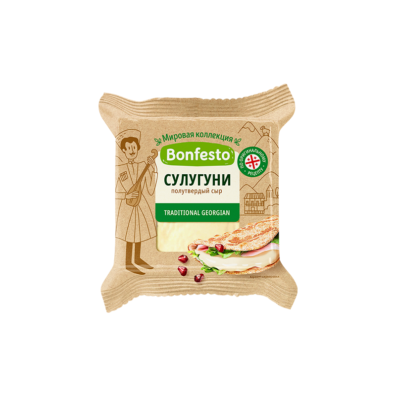 Bonfesto Semi Hard Cheese Suluguni 40% 200g