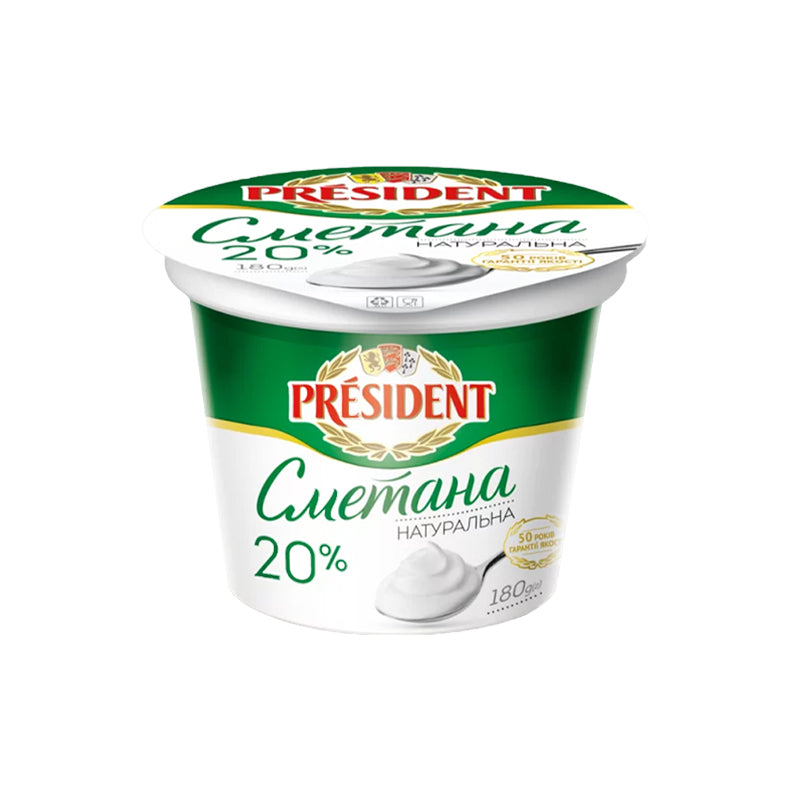 President Sour Cream 20% Fat 8 x 180G
