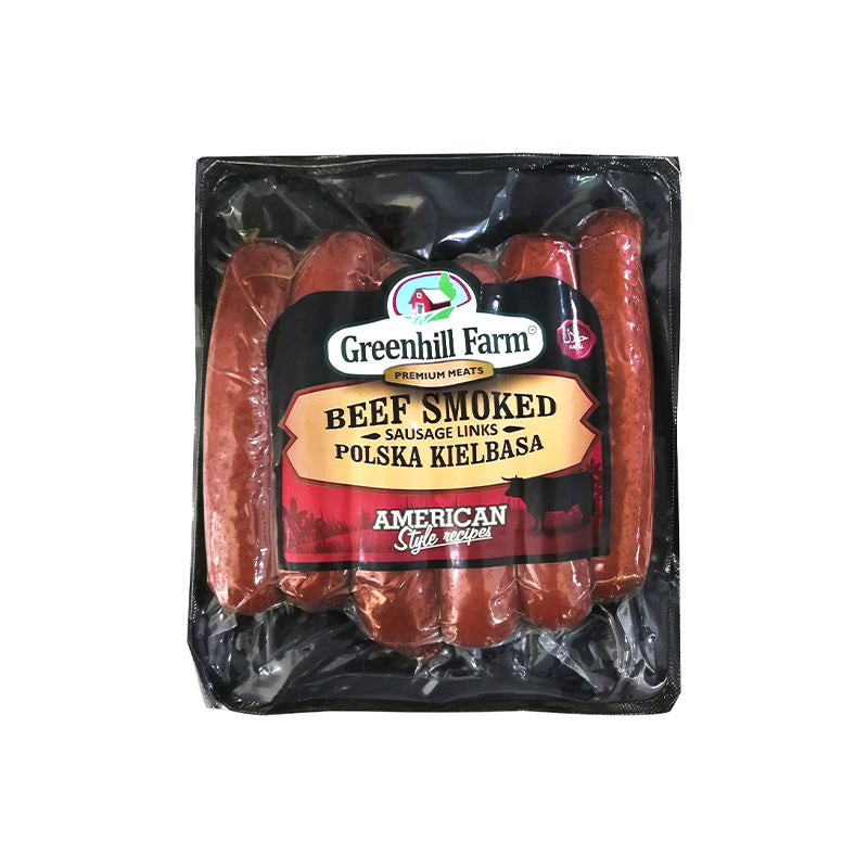 Greenhill Farm Beef Polska Kielbasa Smoked Sausage Links 396G