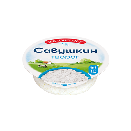 Savushkin Cottage Cheese 1% Fat 6 x 300G
