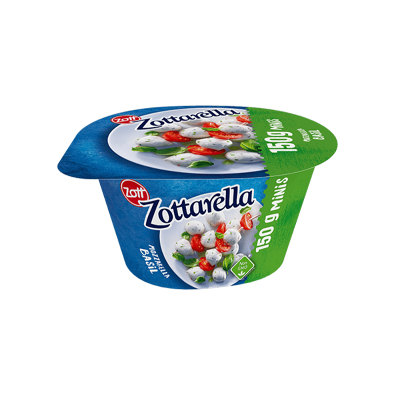 Zott Zottarella Minis Basil Mozzarella 8 x 150G