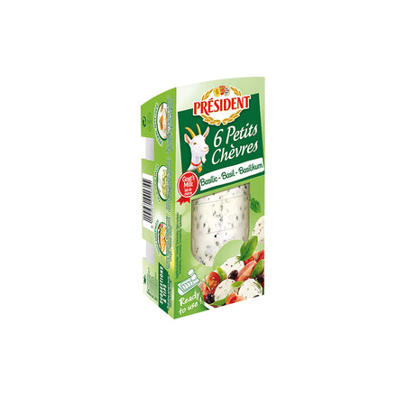 President 6 Small Basil Unsalted Fresh Goat'S Cheese 8 x 100G