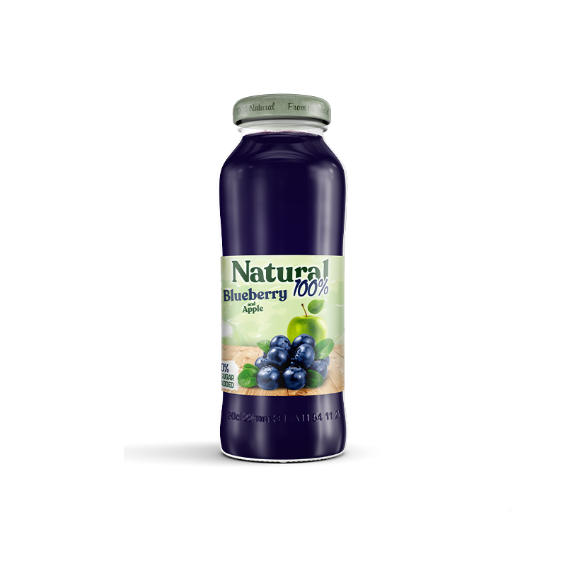 Natural 100% Blueberry Juice In Glass 200Ml