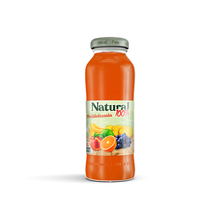 Natural 100% Multivitamin Juice In Glass 12 x 200Ml