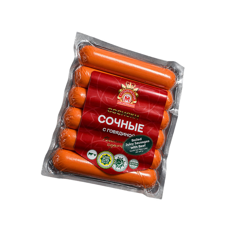 Grodno Boiled Juicy Sausages With Beef 370g