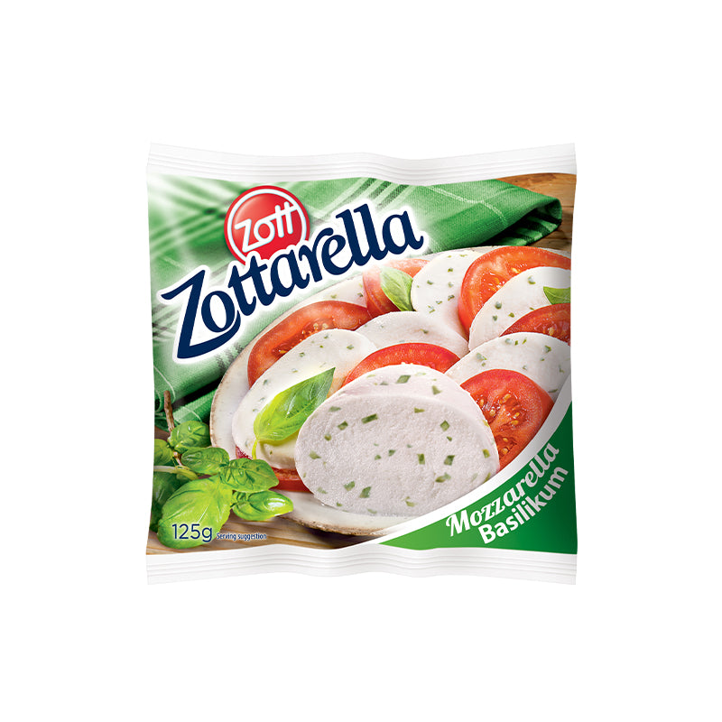 Zott Zottarella Basil Ball Mozzarella 125G