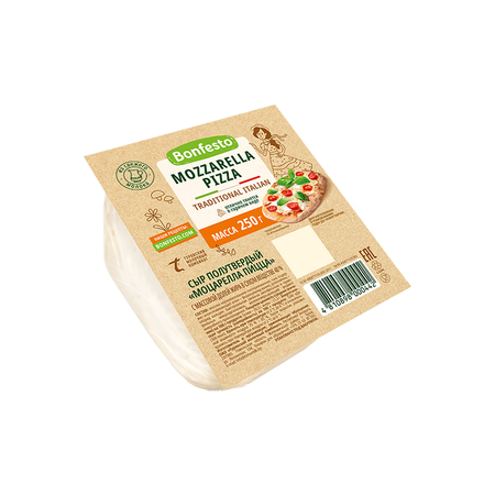 Bonfesto Semi-Hard Cheese Mozzarella Pizza 40% 6 x 250G