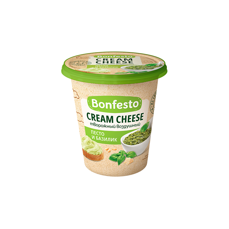 Bonfesto Cream Cheese Air Pesto-Basil 65% 125G