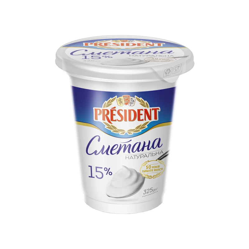 President Sour Cream 15% Fat 300G