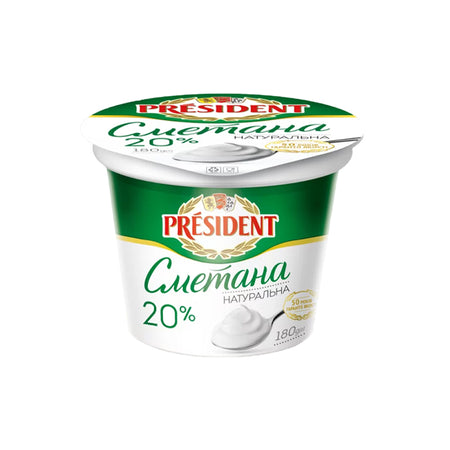 President Sour Cream 20% Fat 8 x 180G