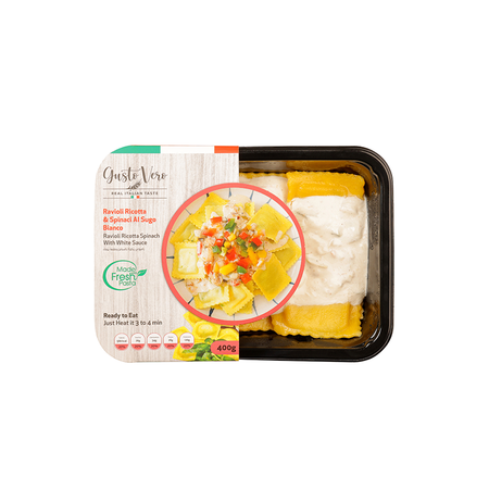 Gusto Vero Ravioli Ricotta & Spinaci Al Sugo Bianco 10 x 400g