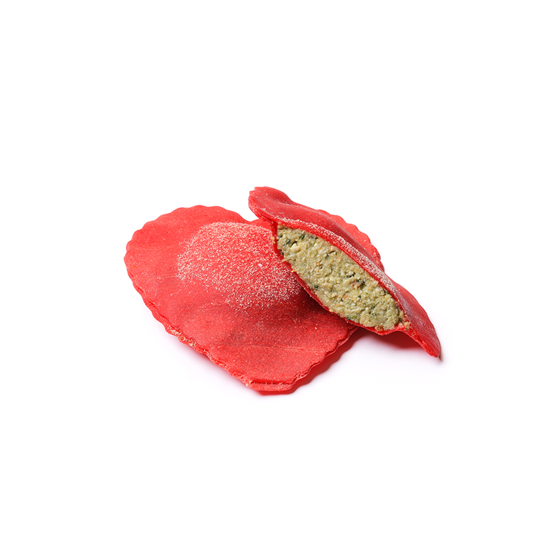 Gusto Vero Ravioli Red Hearts with Burrata and Pesto Fresh Frozen Kg